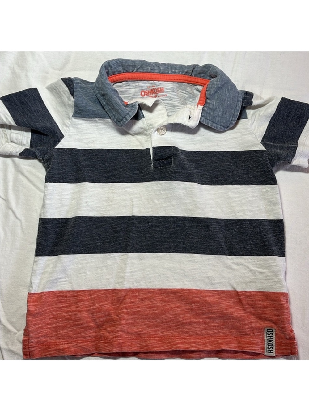 3T OshKosh B'gosh Boys' Striped Polo Shirt - Navy, White & Red